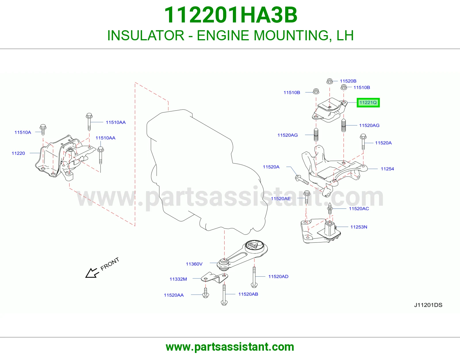 INSULATOR - ENGINE MOUNTING, LH