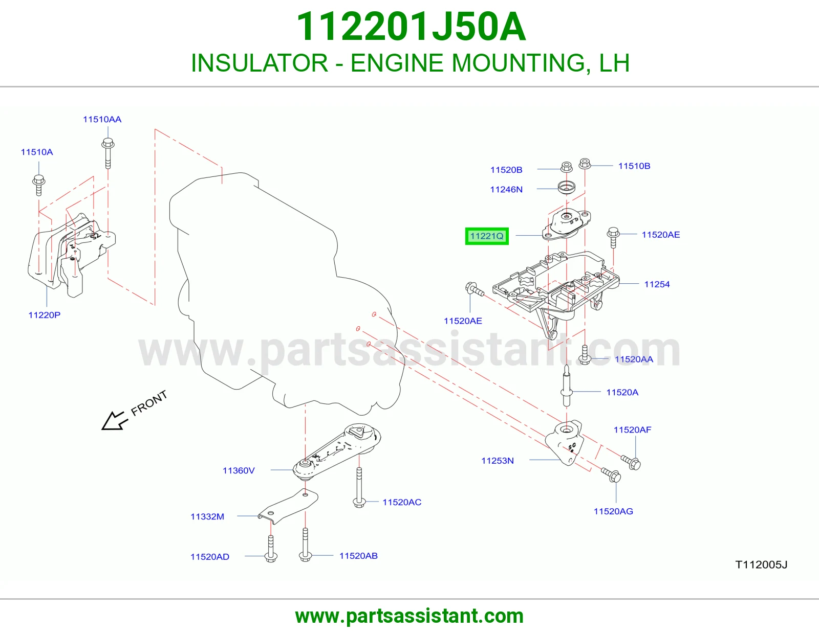 INSULATOR - ENGINE MOUNTING, LH