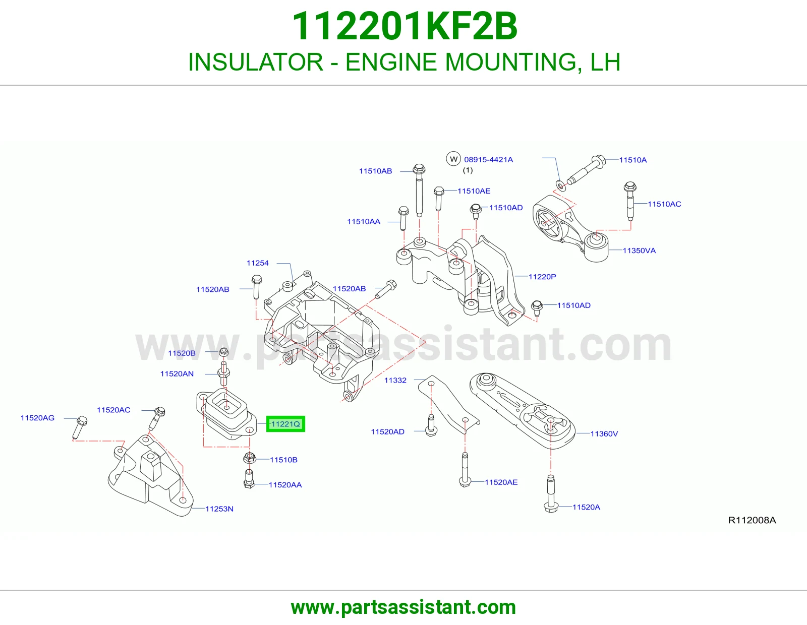 INSULATOR - ENGINE MOUNTING, LH