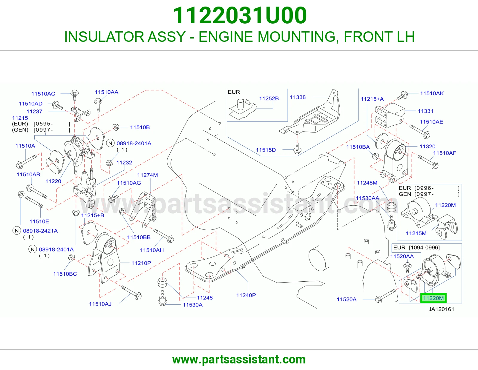 INSULATOR ASSY - ENGINE MOUNTING, FRONT LH