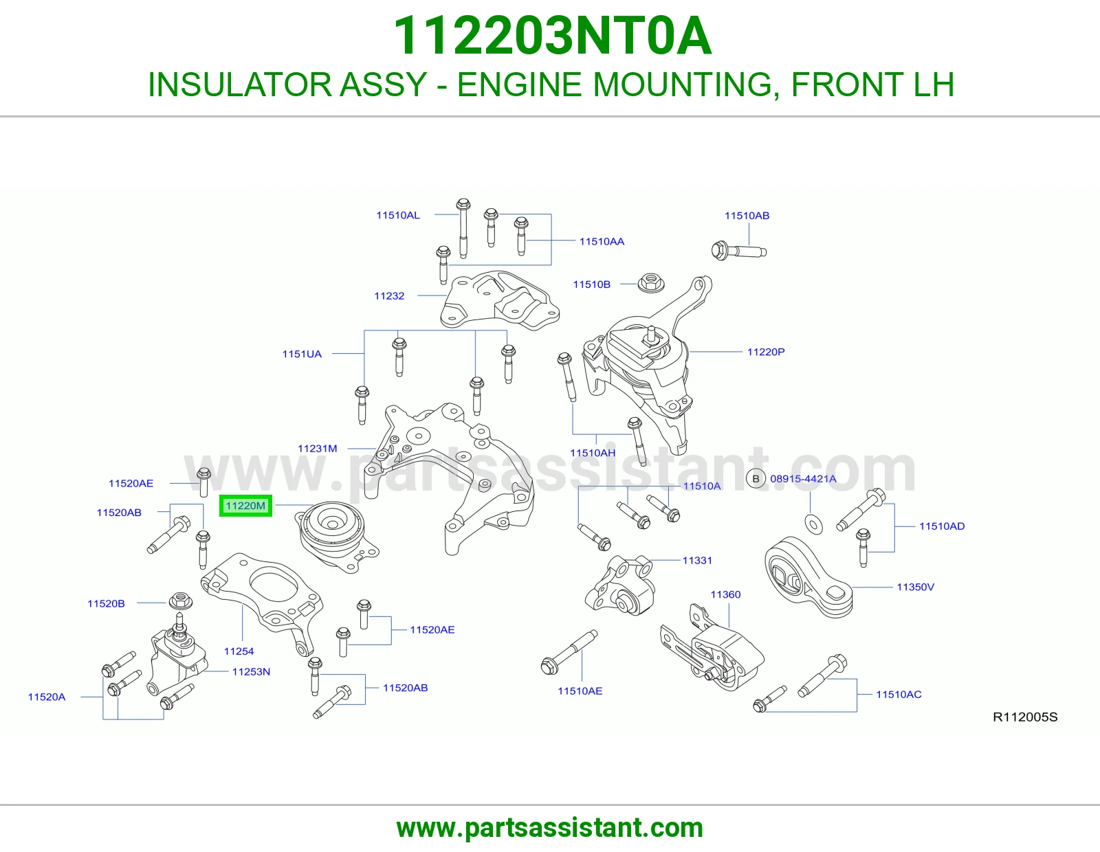 INSULATOR ASSY - ENGINE MOUNTING, FRONT LH