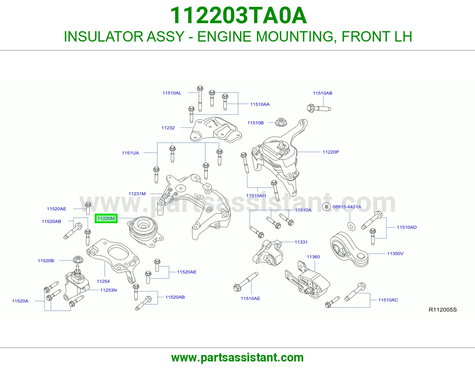 INSULATOR ASSY - ENGINE MOUNTING, FRONT LH