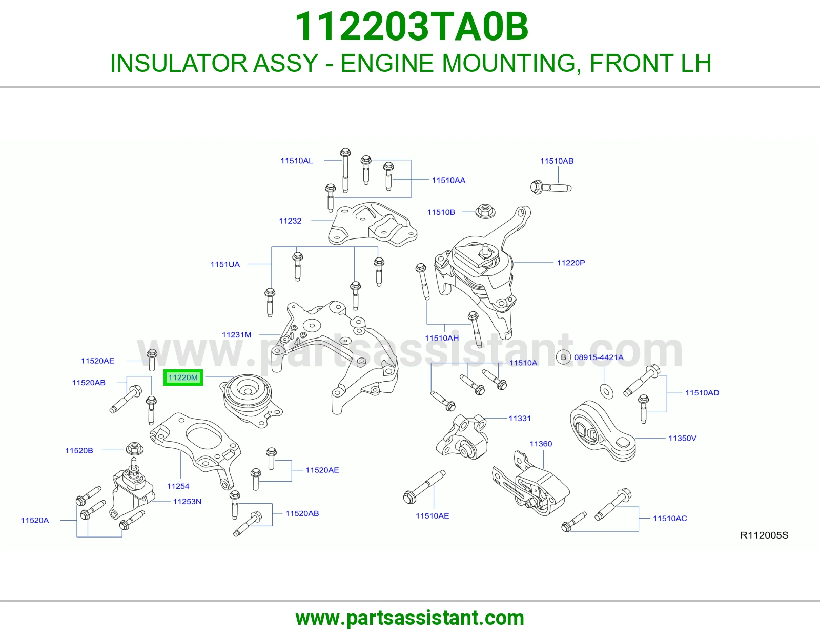 INSULATOR ASSY - ENGINE MOUNTING, FRONT LH