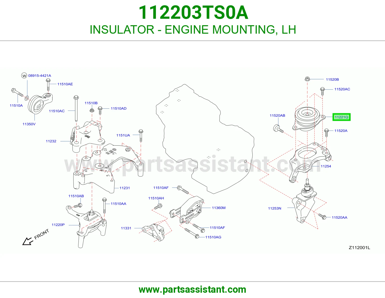 INSULATOR - ENGINE MOUNTING, LH