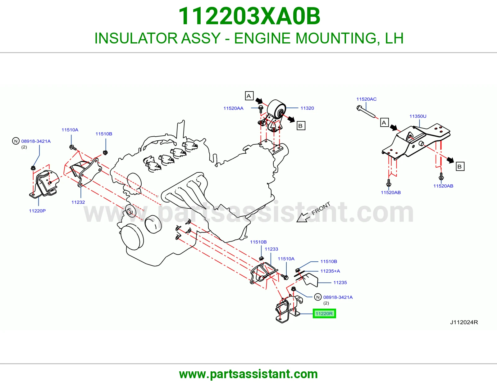 INSULATOR ASSY - ENGINE MOUNTING, LH