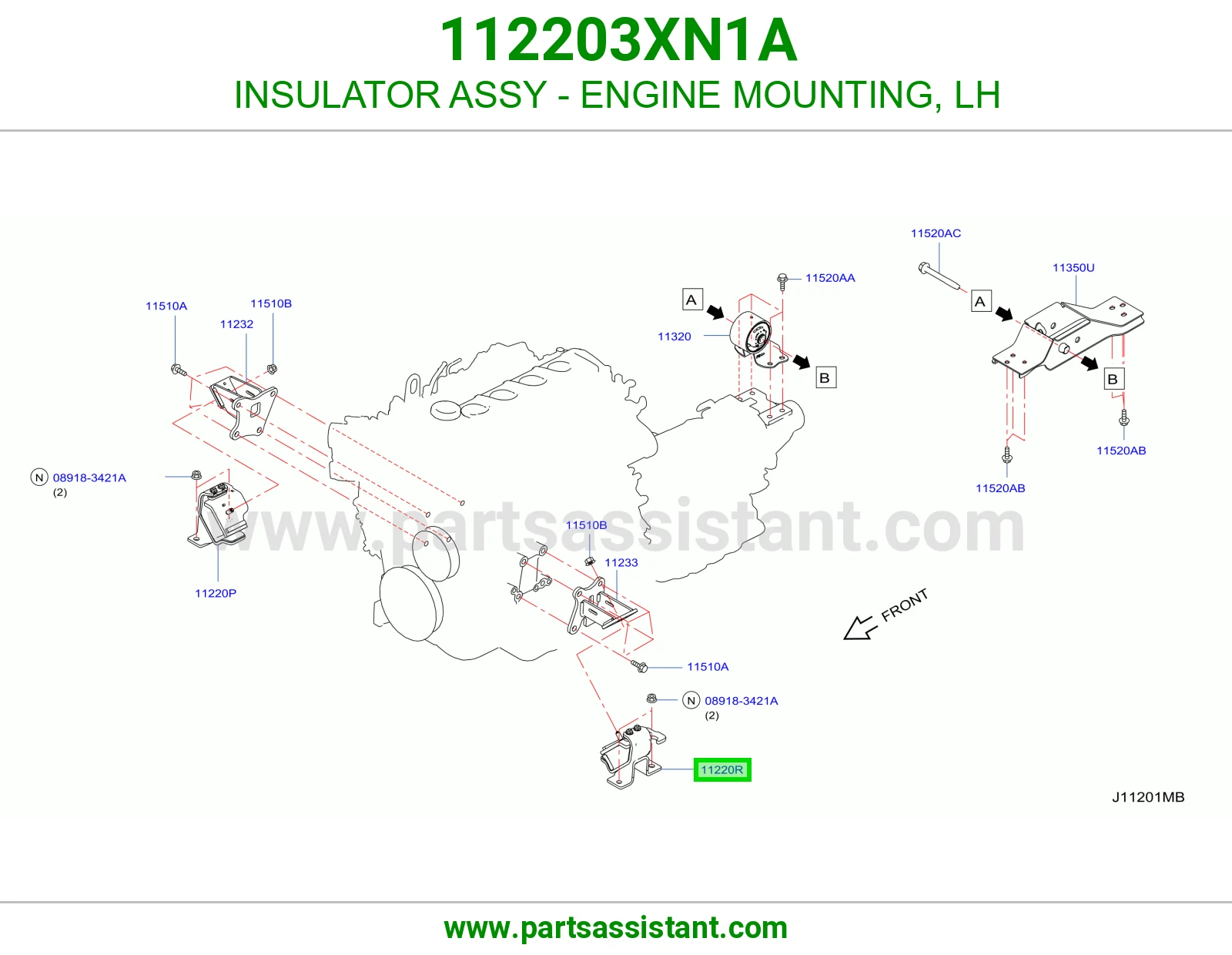 INSULATOR ASSY - ENGINE MOUNTING, LH