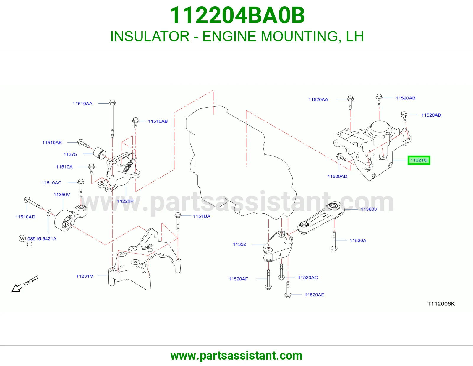 INSULATOR - ENGINE MOUNTING, LH
