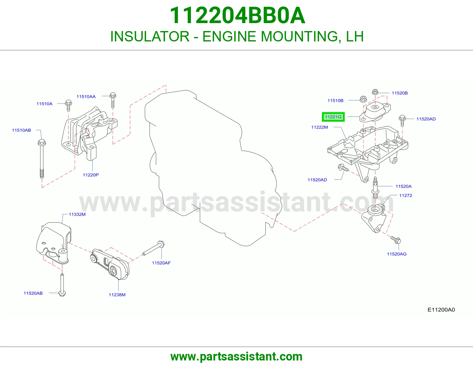 INSULATOR - ENGINE MOUNTING, LH