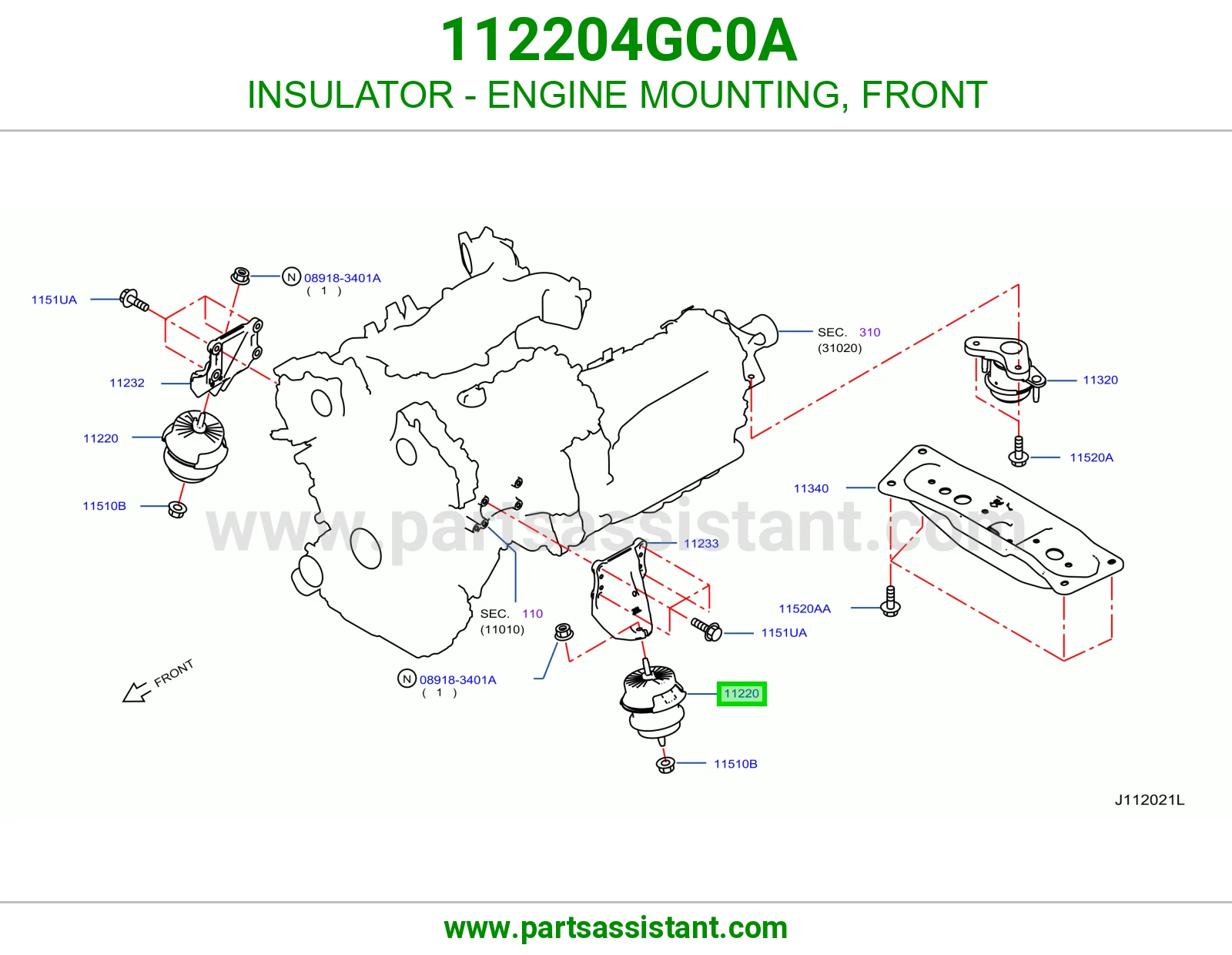 INSULATOR - ENGINE MOUNTING, FRONT
