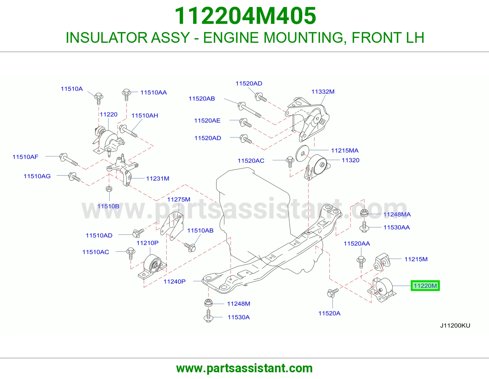 INSULATOR ASSY - ENGINE MOUNTING, FRONT LH