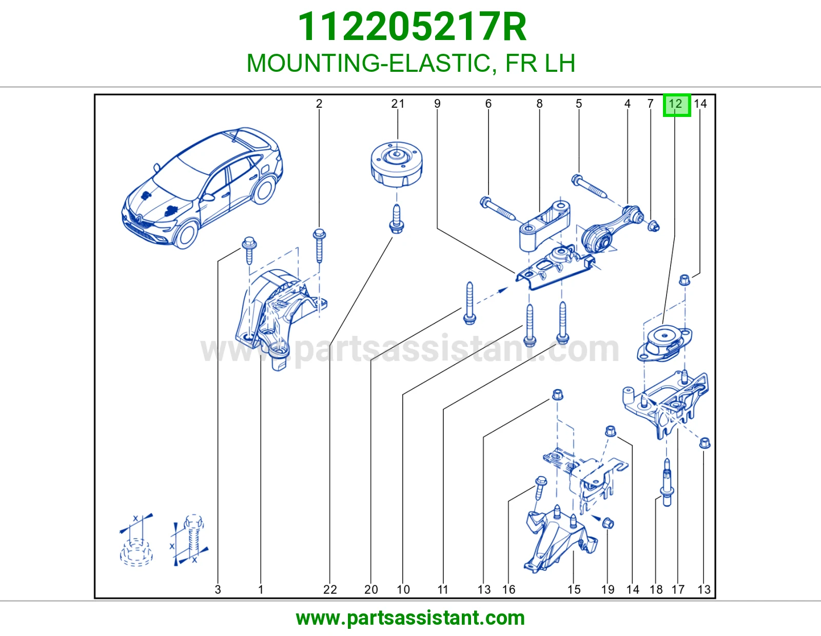 MOUNTING-ELASTIC, FR LH