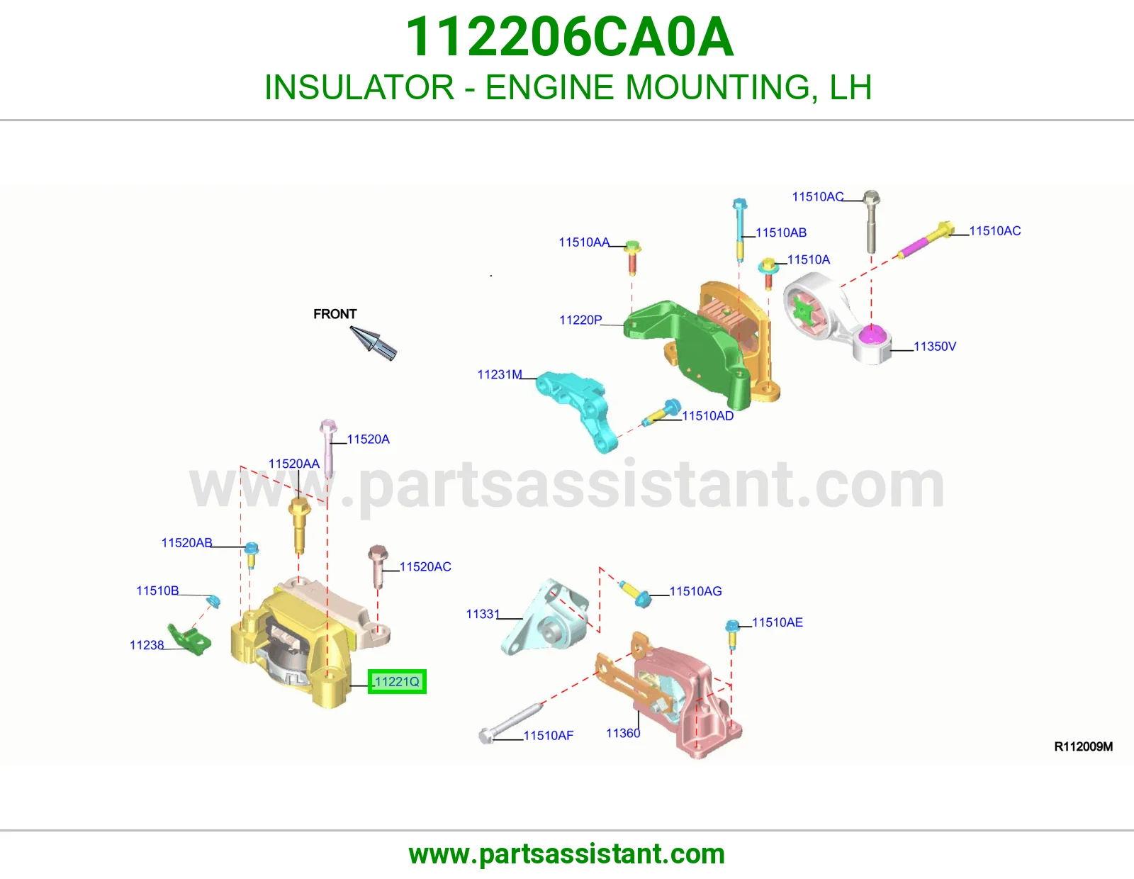 INSULATOR - ENGINE MOUNTING, LH