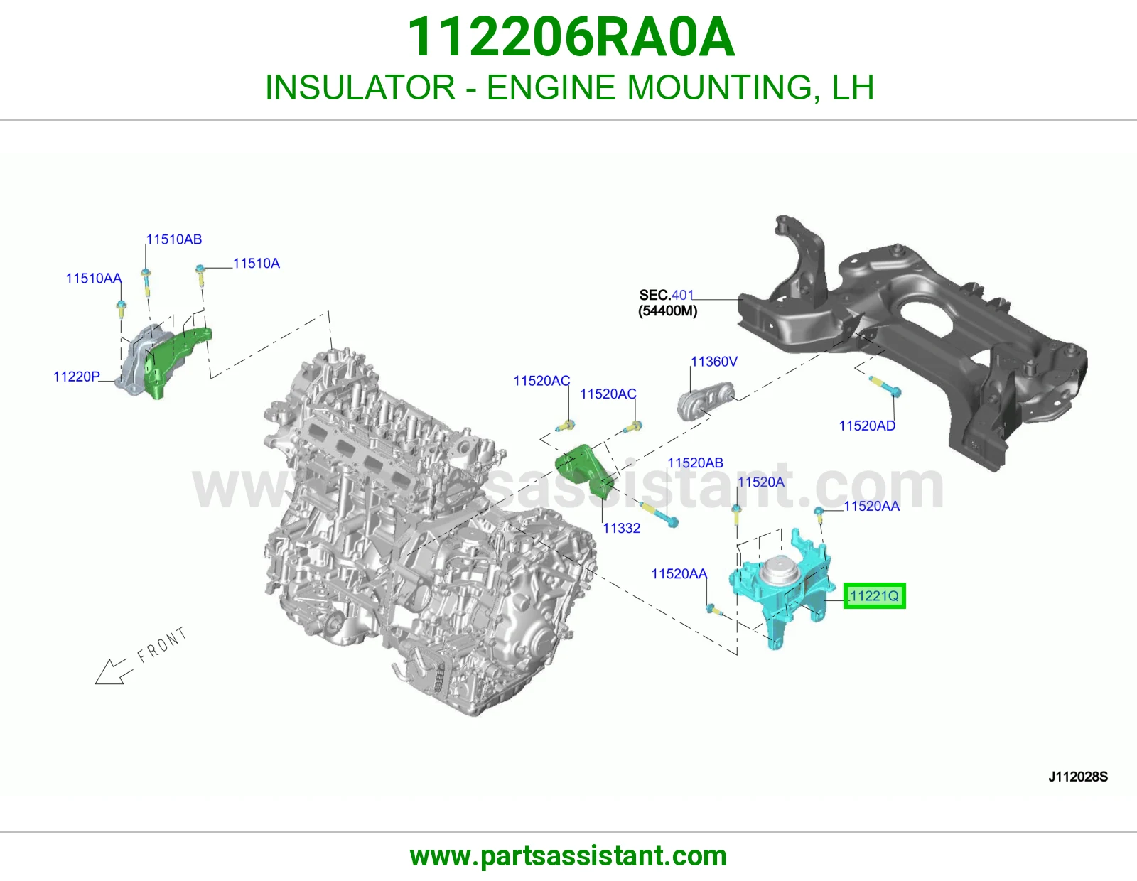 INSULATOR - ENGINE MOUNTING, LH