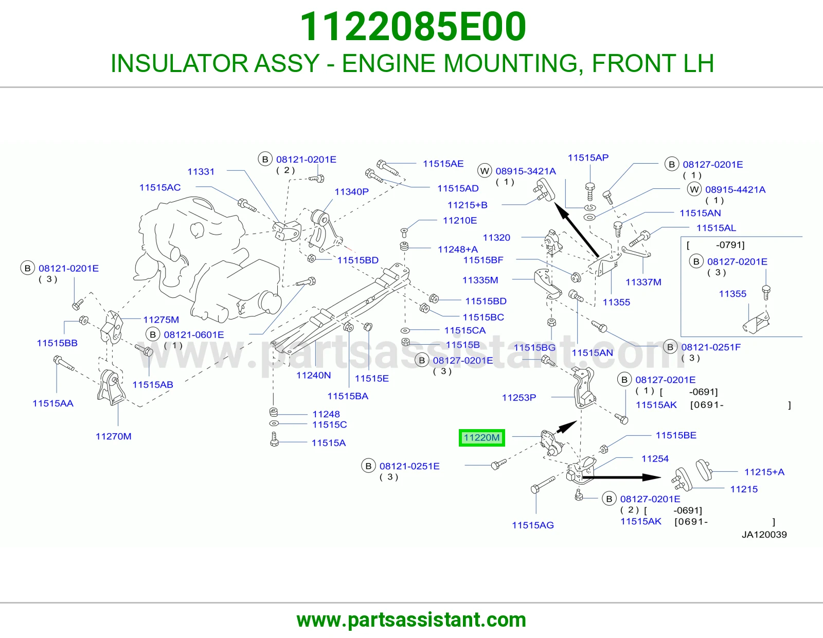 INSULATOR ASSY - ENGINE MOUNTING, FRONT LH