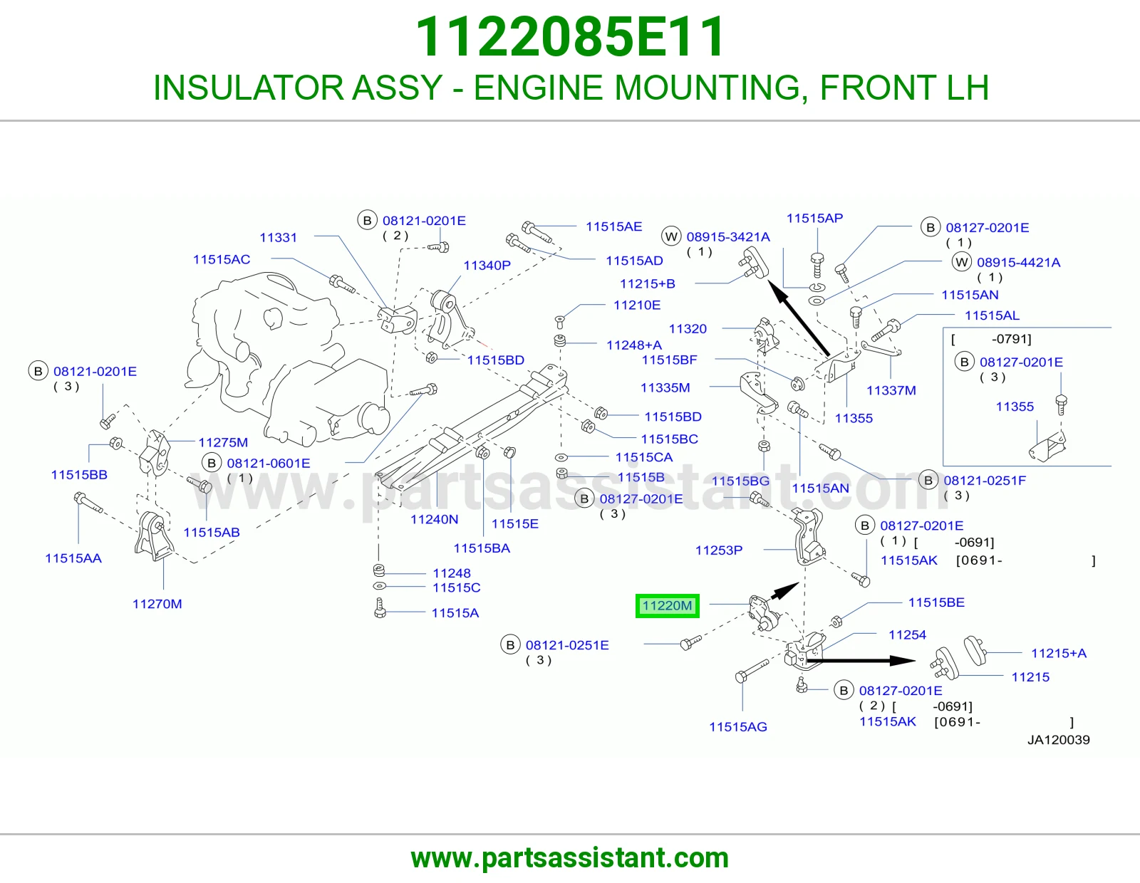 INSULATOR ASSY - ENGINE MOUNTING, FRONT LH
