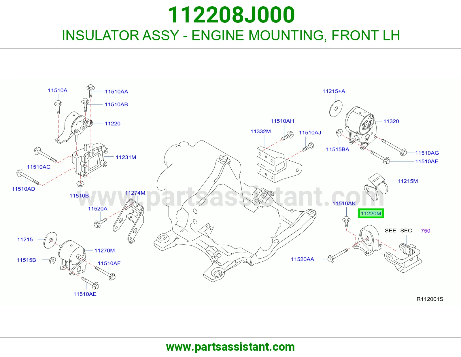 INSULATOR ASSY - ENGINE MOUNTING, FRONT LH