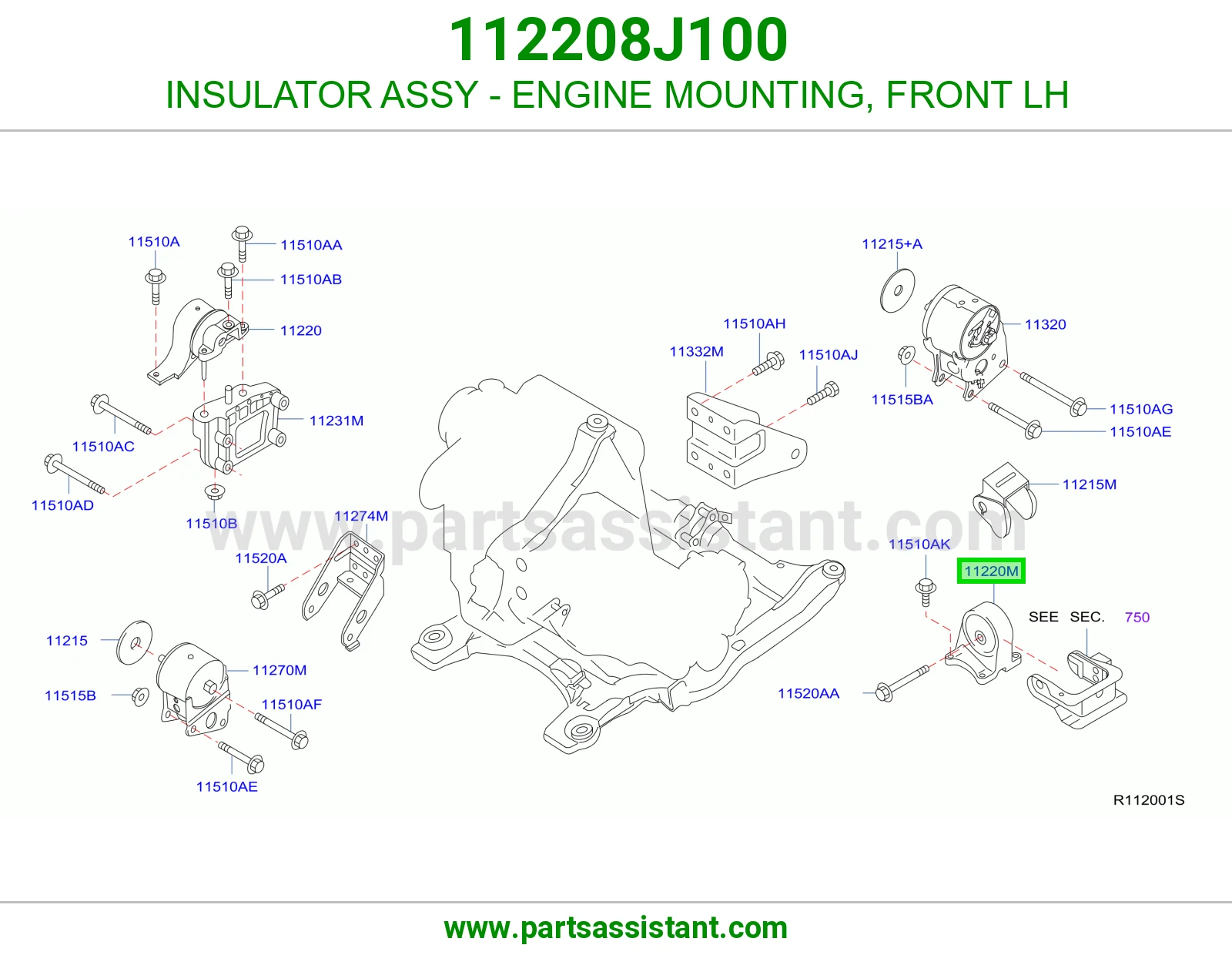 INSULATOR ASSY - ENGINE MOUNTING, FRONT LH