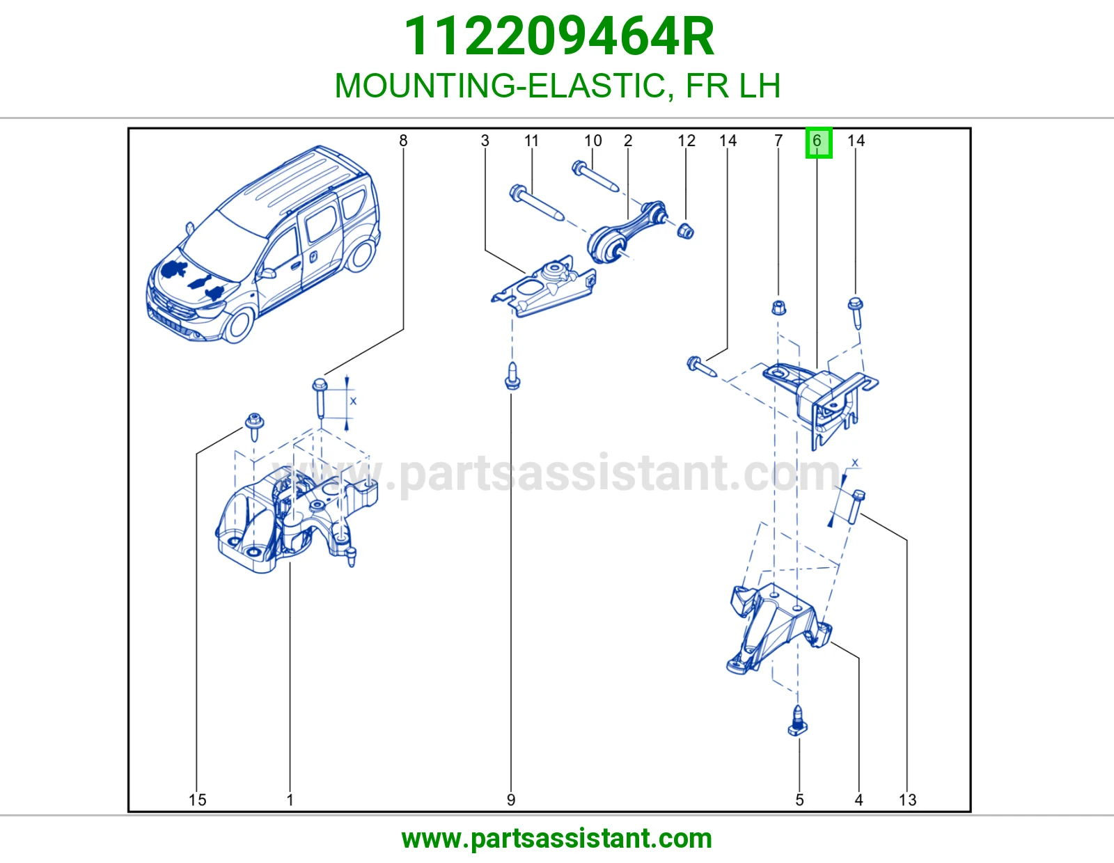 MOUNTING-ELASTIC, FR LH