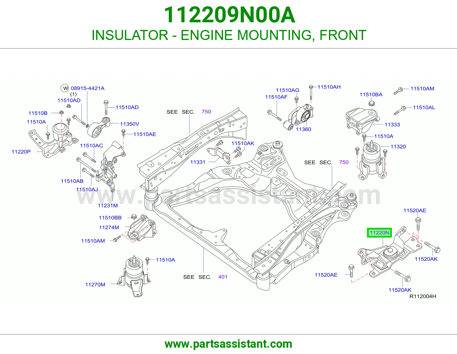INSULATOR - ENGINE MOUNTING, FRONT