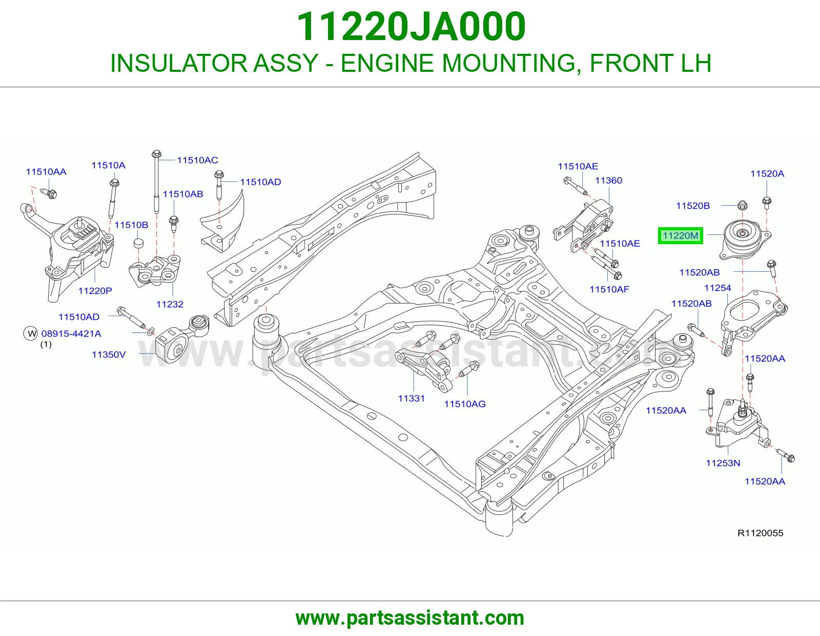 INSULATOR ASSY - ENGINE MOUNTING, FRONT LH