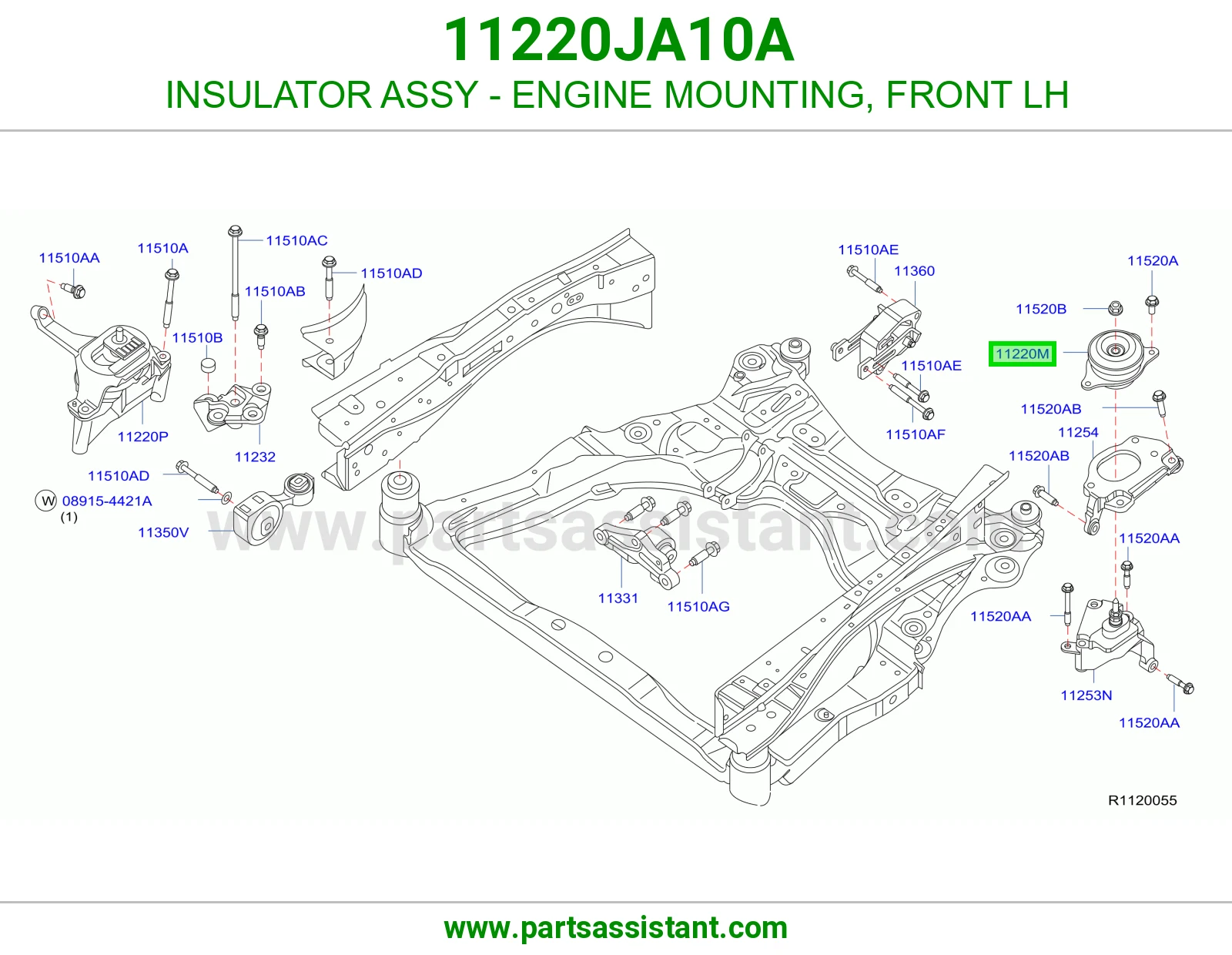 INSULATOR ASSY - ENGINE MOUNTING, FRONT LH