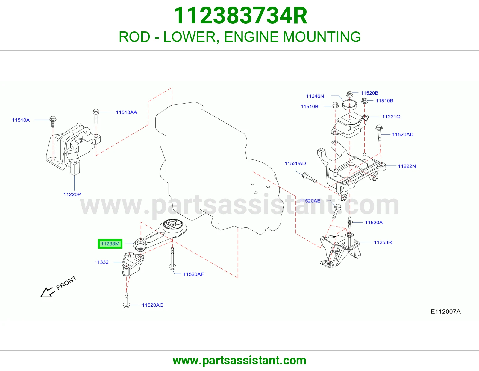 ROD - LOWER, ENGINE MOUNTING