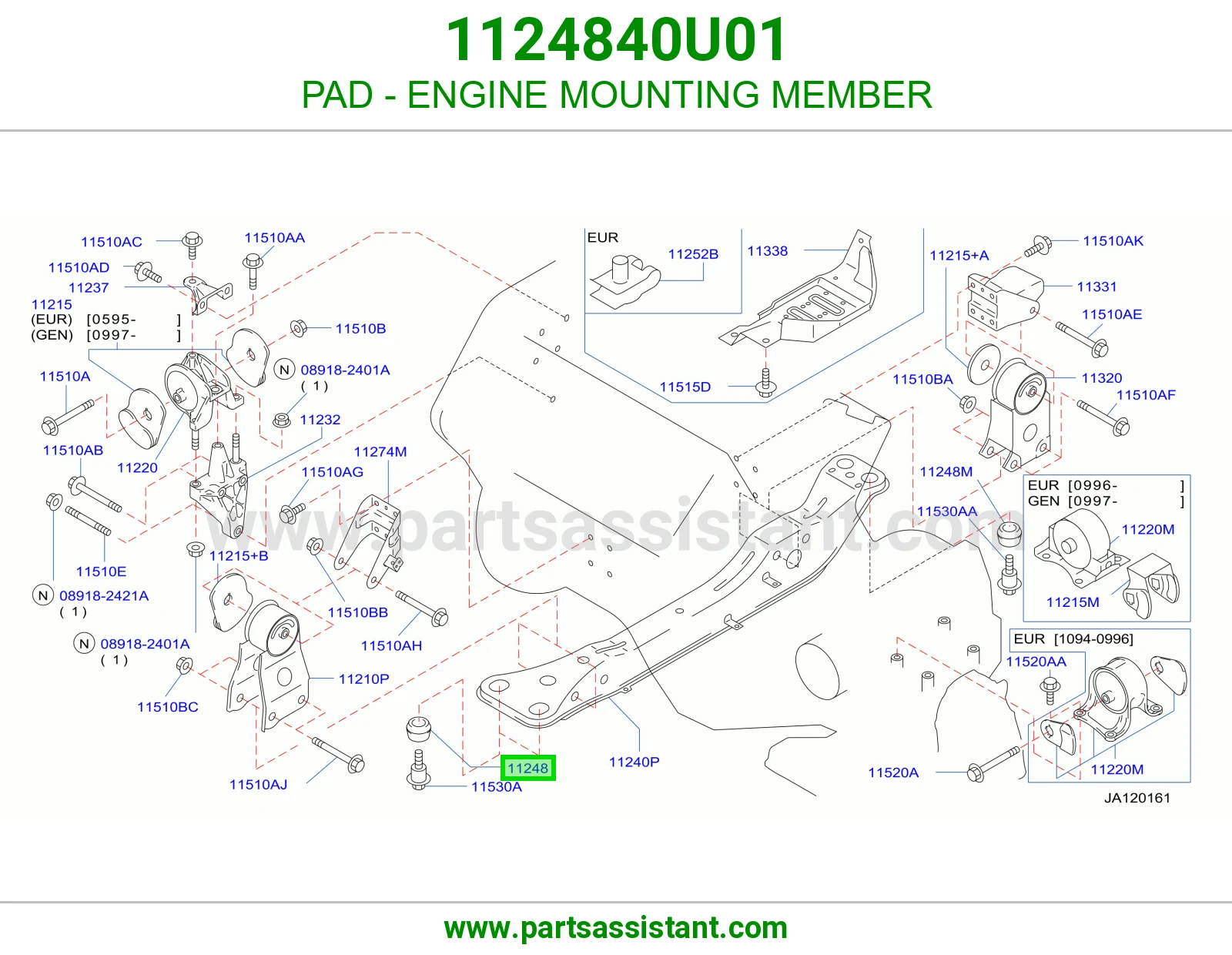 PAD - ENGINE MOUNTING MEMBER
