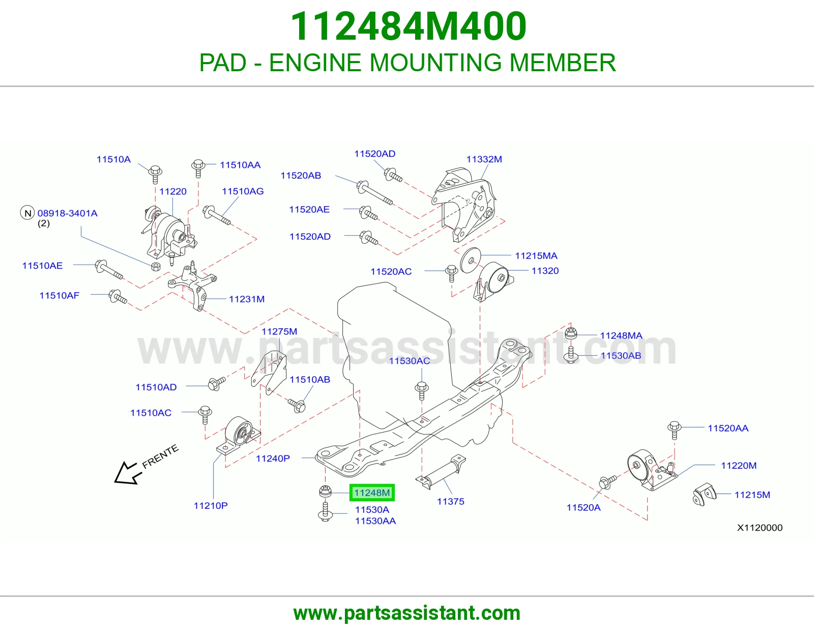 PAD - ENGINE MOUNTING MEMBER