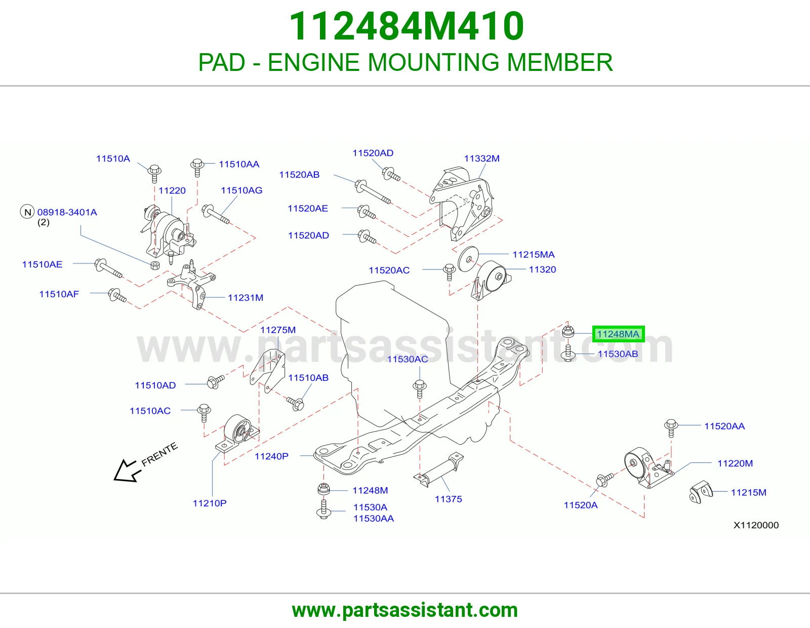 PAD - ENGINE MOUNTING MEMBER