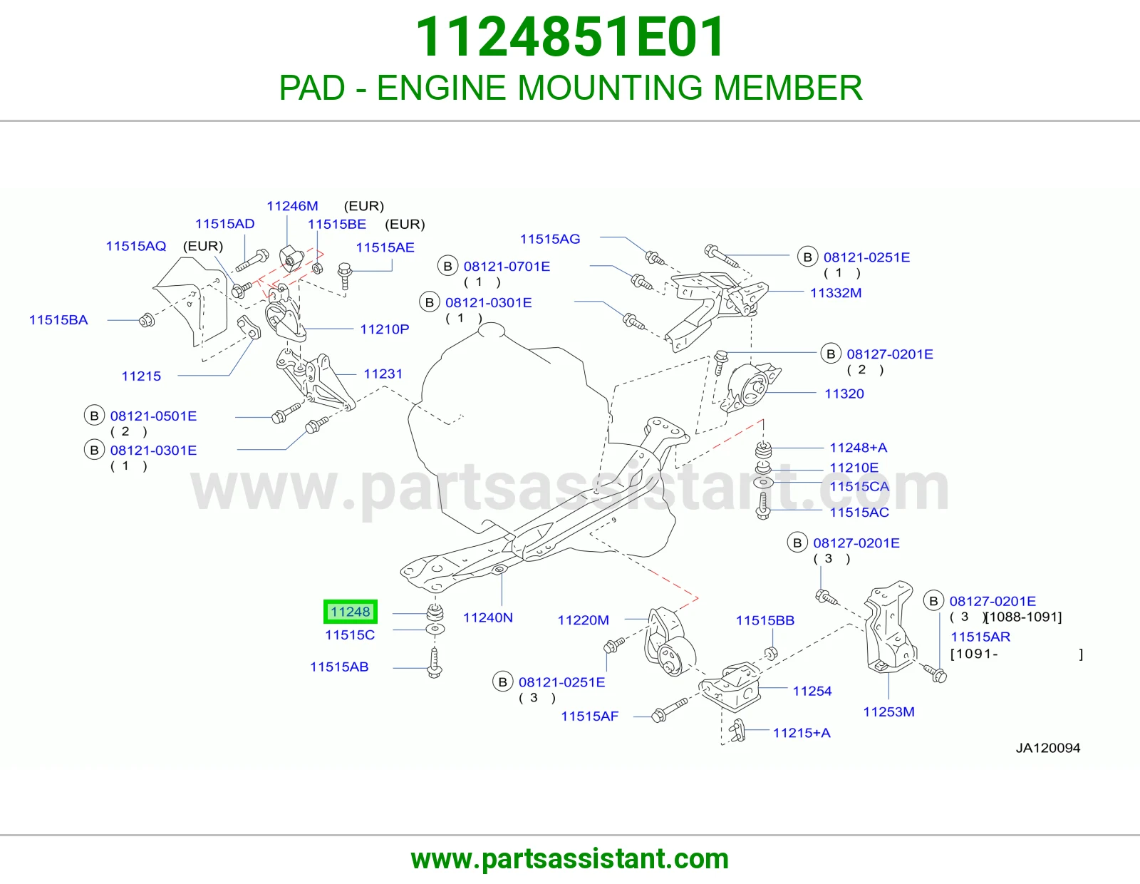 PAD - ENGINE MOUNTING MEMBER