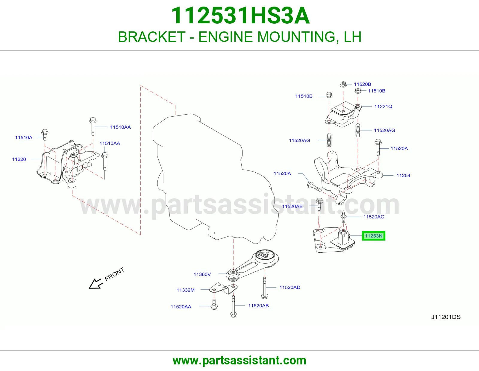 BRACKET - ENGINE MOUNTING, LH