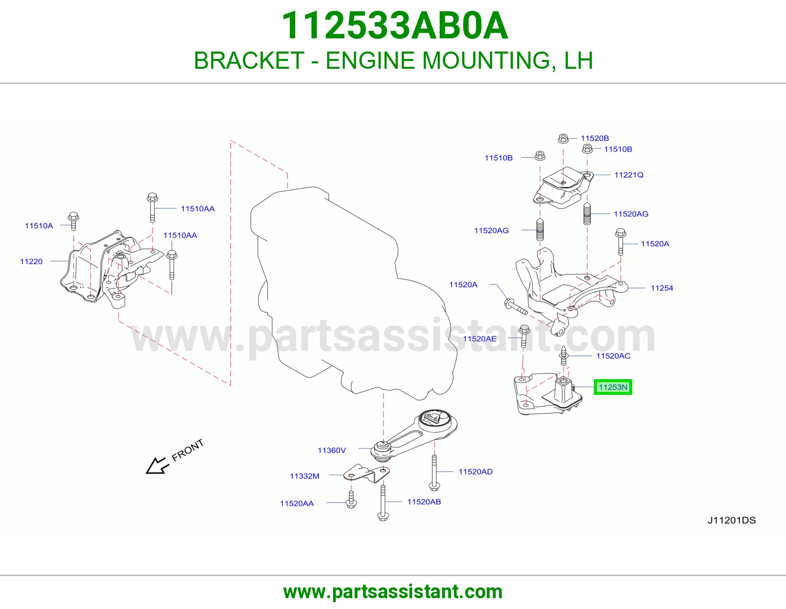 BRACKET - ENGINE MOUNTING, LH