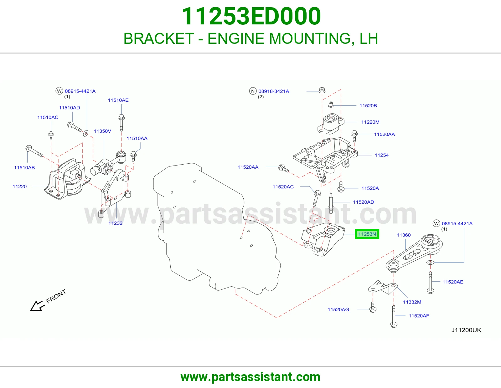 BRACKET - ENGINE MOUNTING, LH