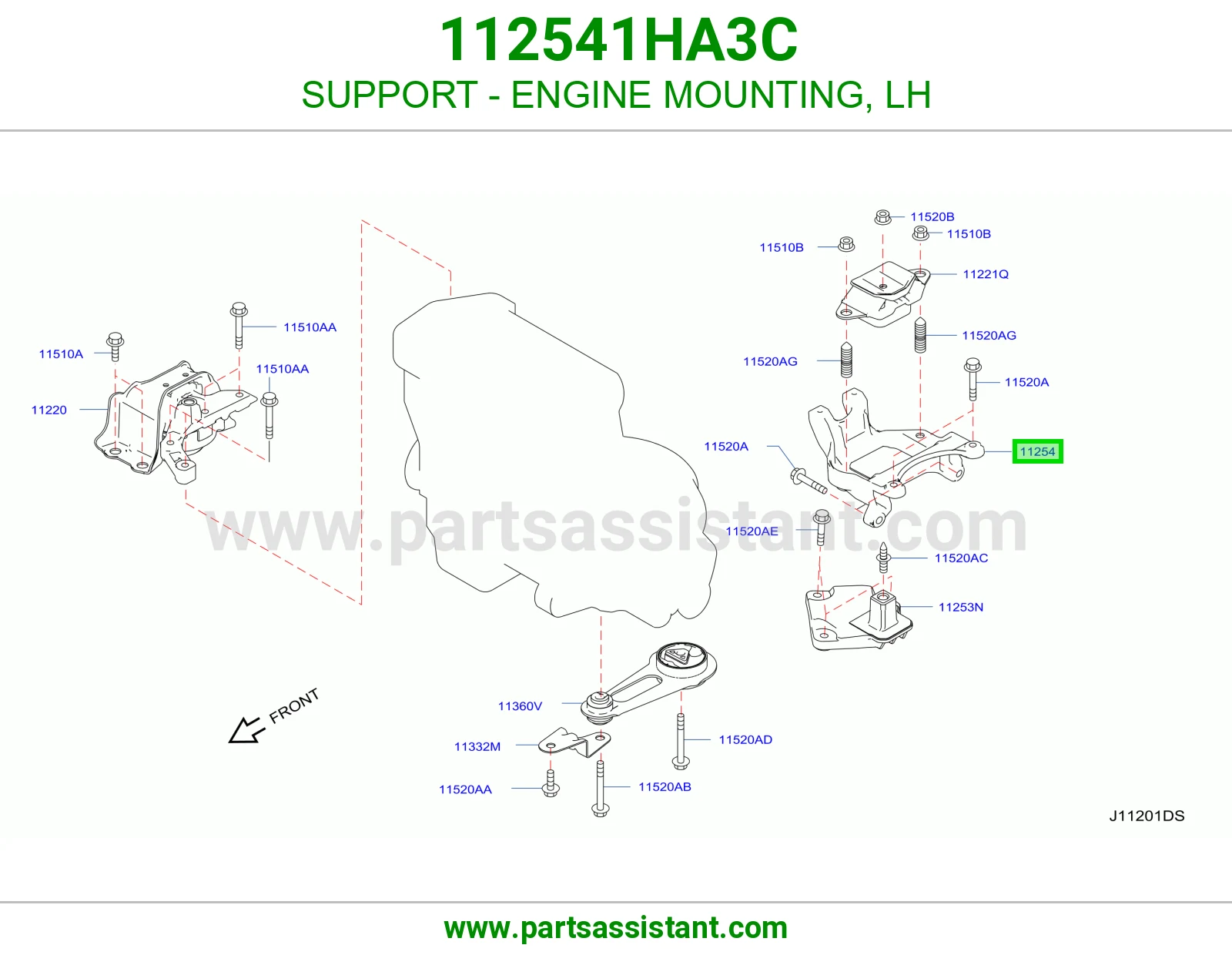 SUPPORT - ENGINE MOUNTING, LH