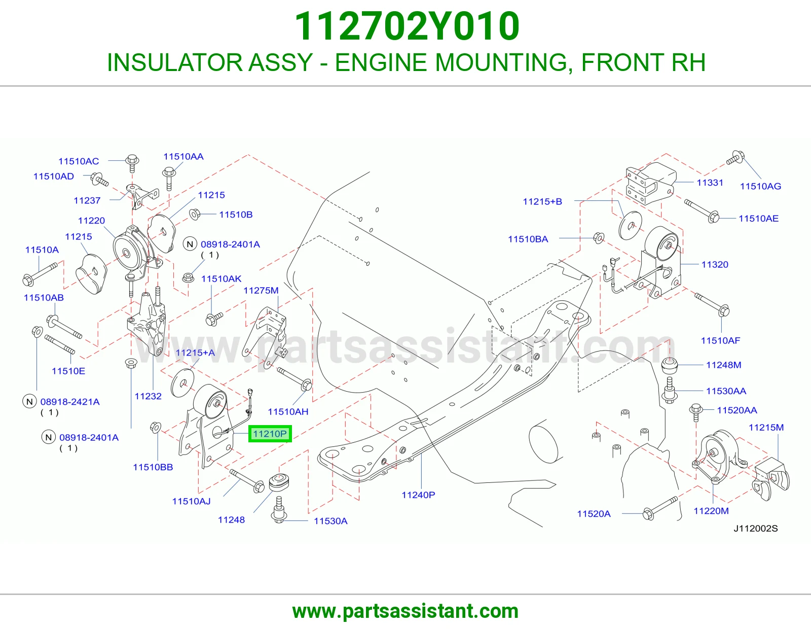 INSULATOR ASSY - ENGINE MOUNTING, FRONT RH