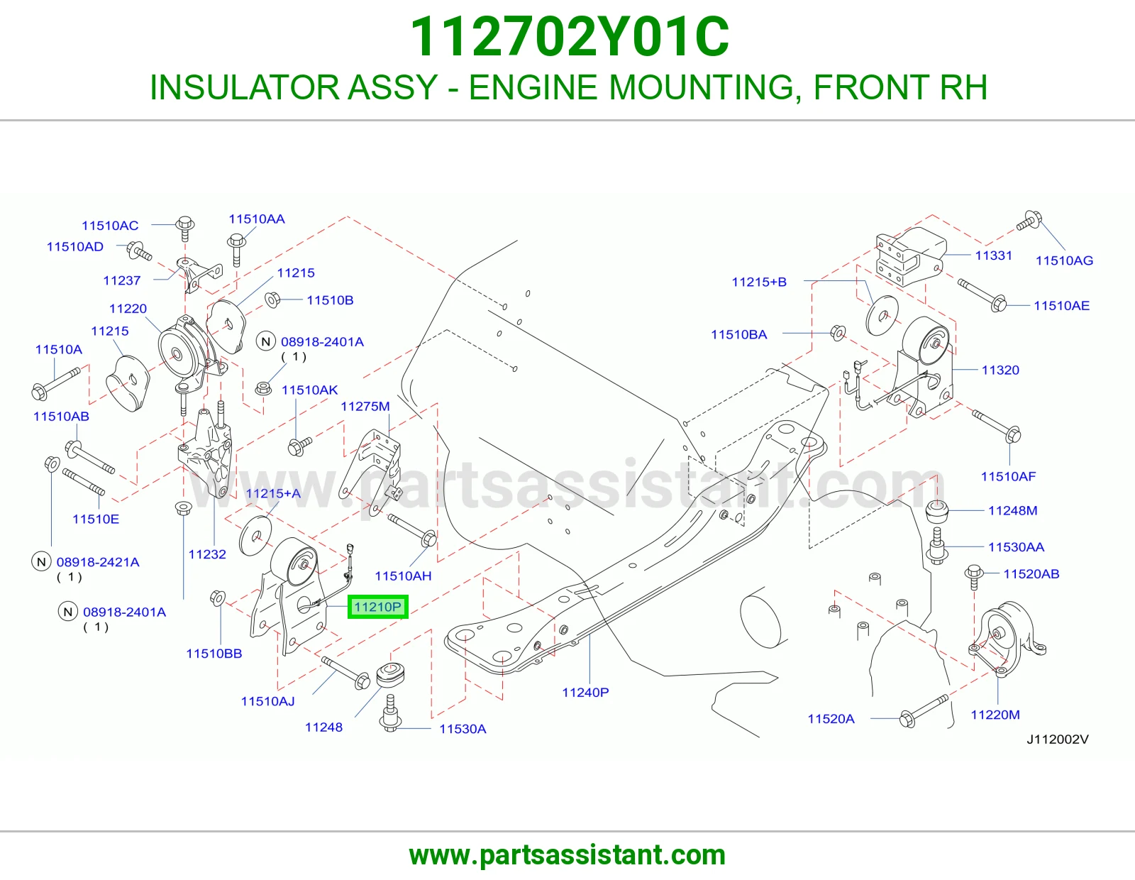 INSULATOR ASSY - ENGINE MOUNTING, FRONT RH