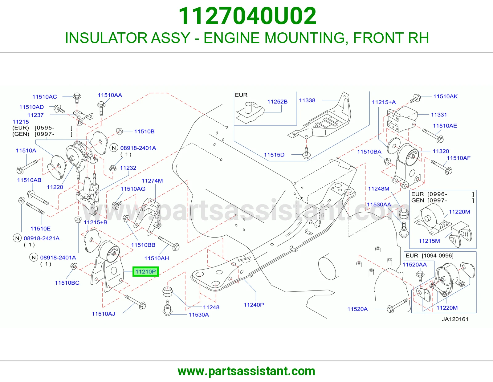 INSULATOR ASSY - ENGINE MOUNTING, FRONT RH