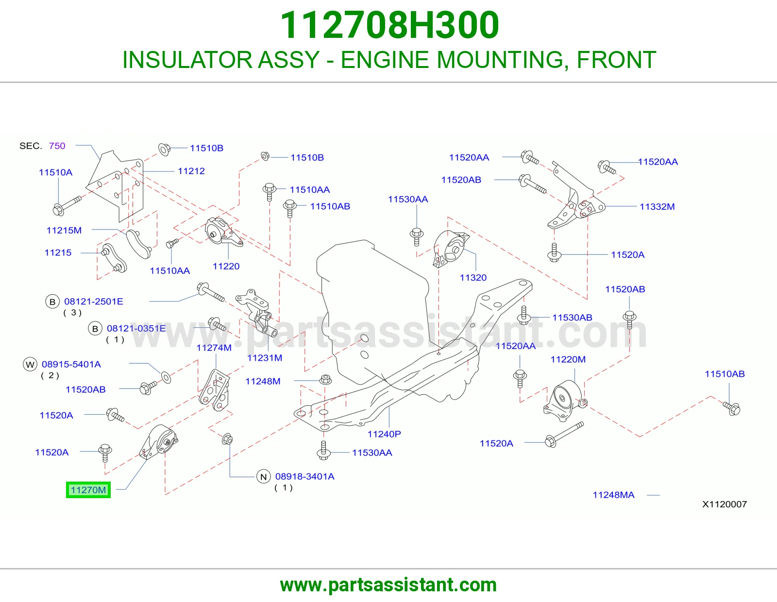 INSULATOR ASSY - ENGINE MOUNTING, FRONT