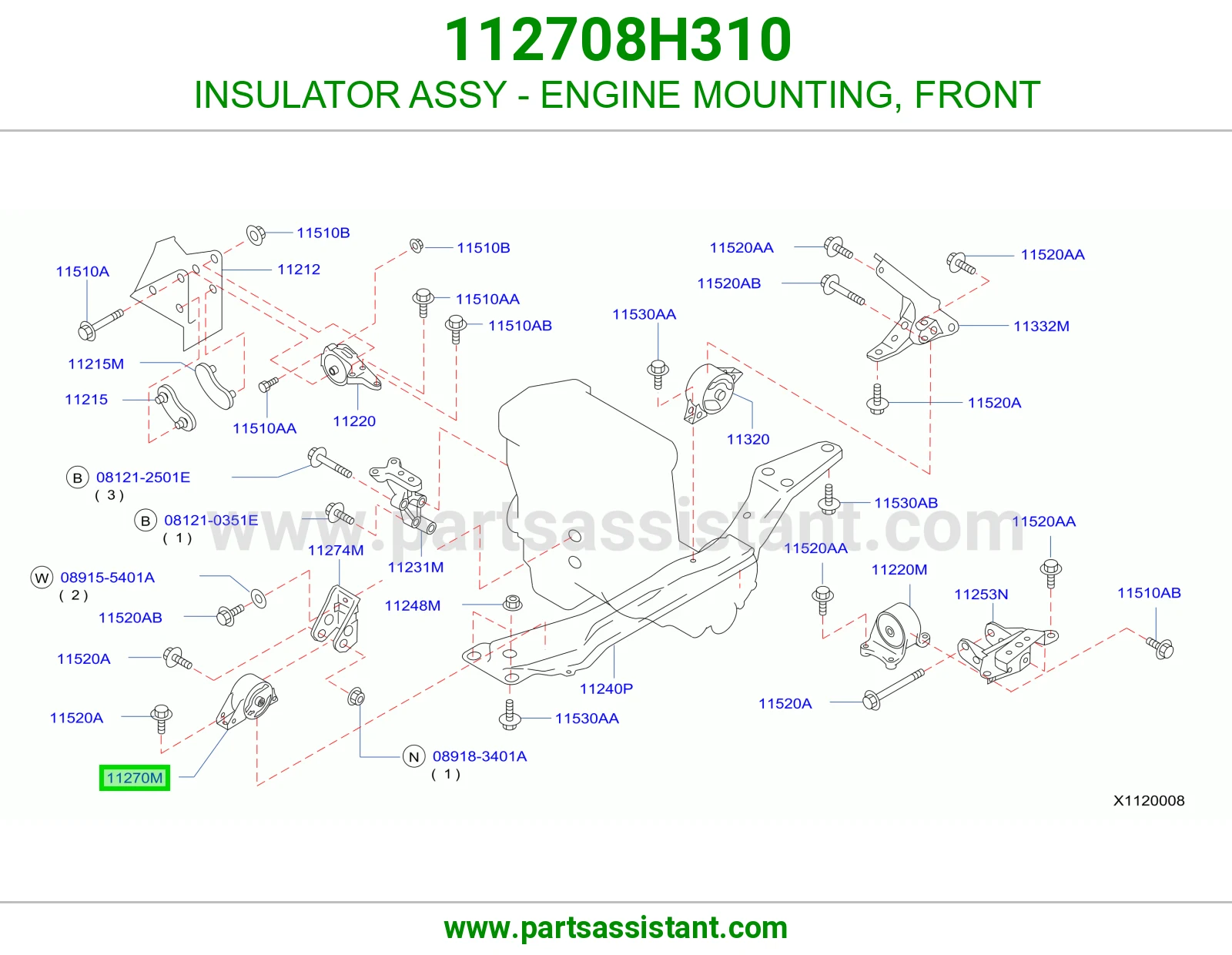 INSULATOR ASSY - ENGINE MOUNTING, FRONT
