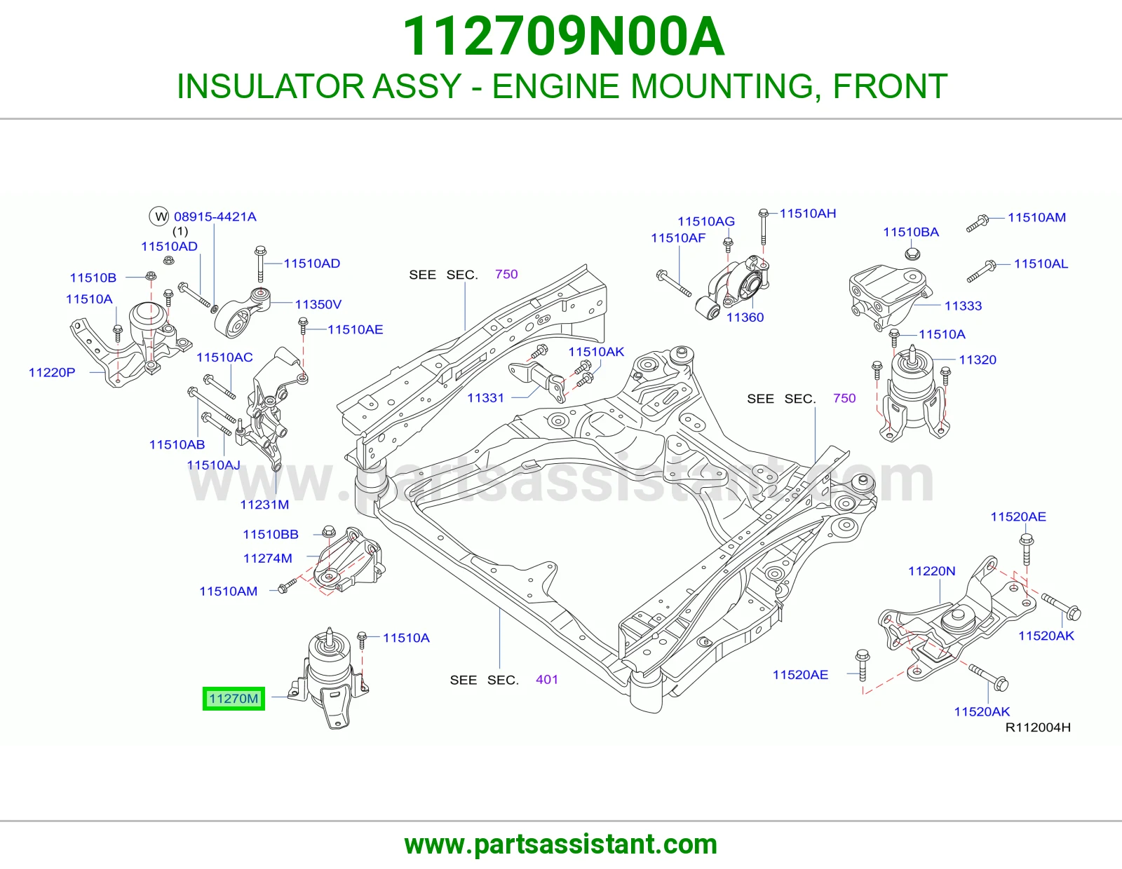 INSULATOR ASSY - ENGINE MOUNTING, FRONT