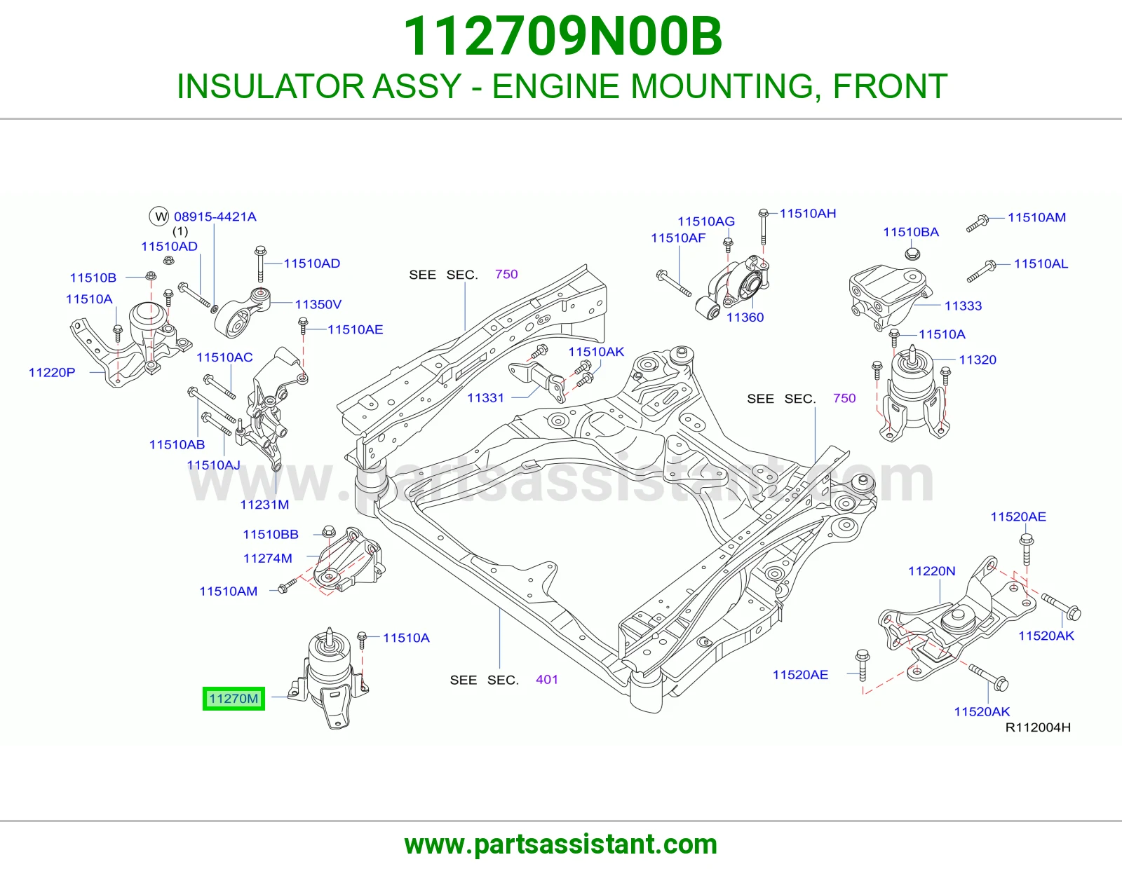 INSULATOR ASSY - ENGINE MOUNTING, FRONT