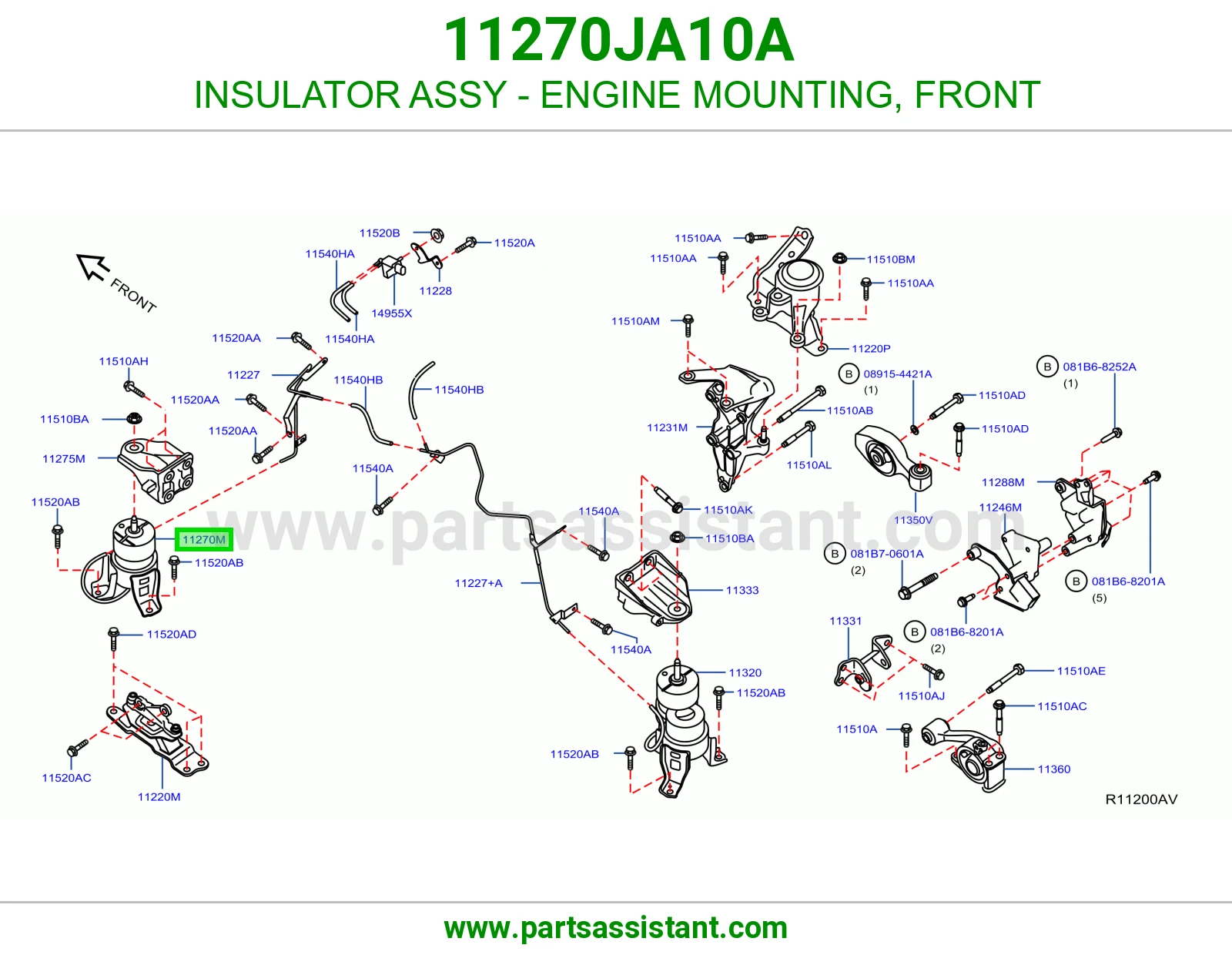 INSULATOR ASSY - ENGINE MOUNTING, FRONT