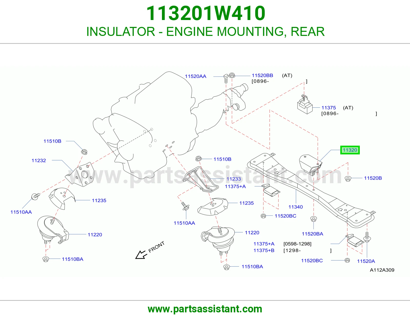 INSULATOR - ENGINE MOUNTING, REAR