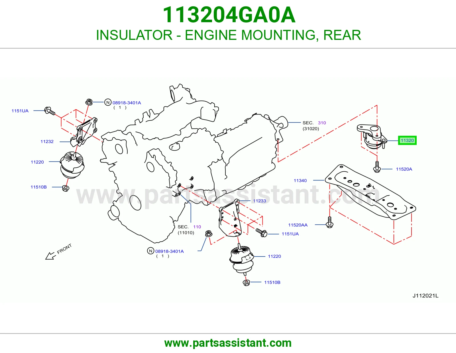 INSULATOR - ENGINE MOUNTING, REAR