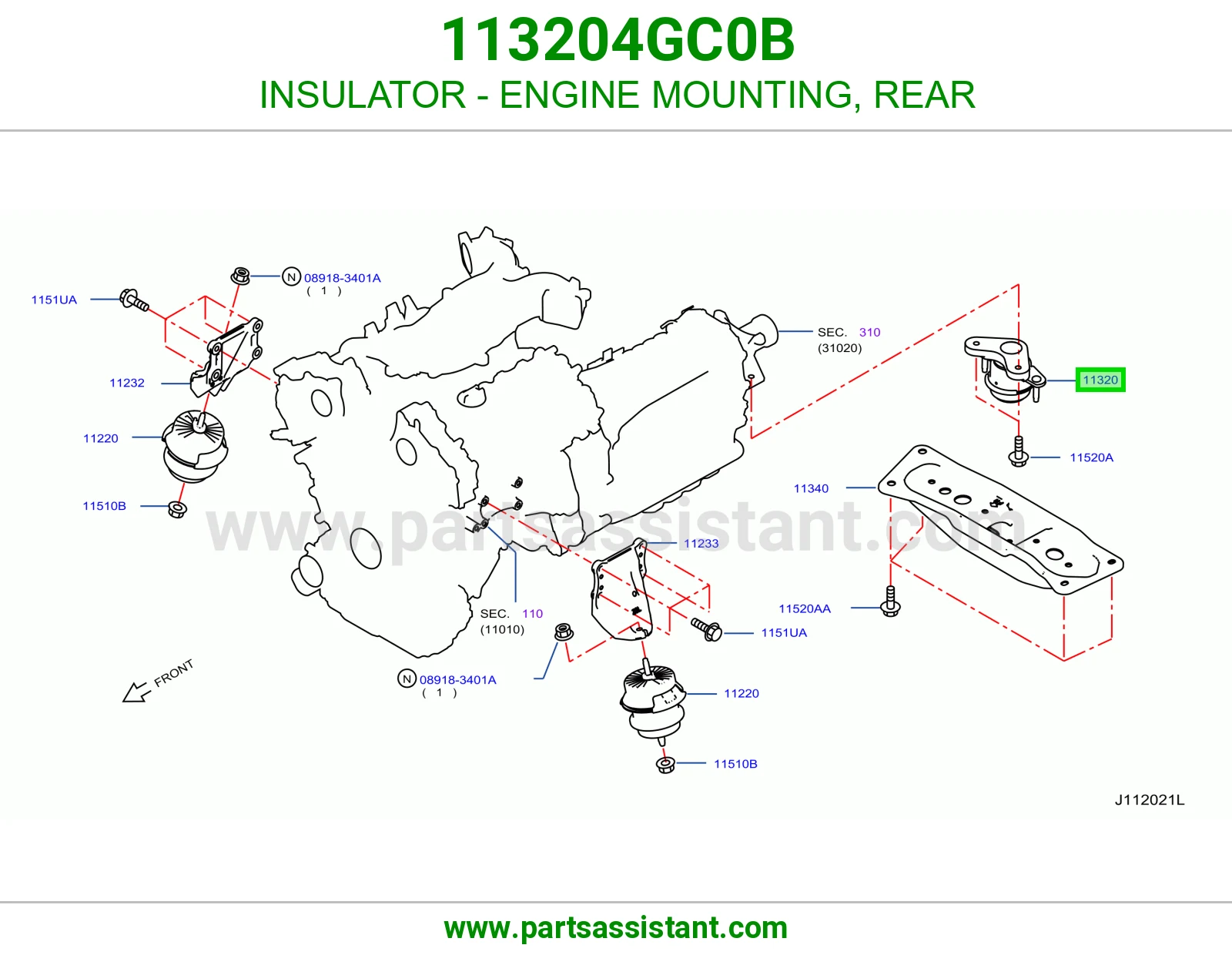 INSULATOR - ENGINE MOUNTING, REAR