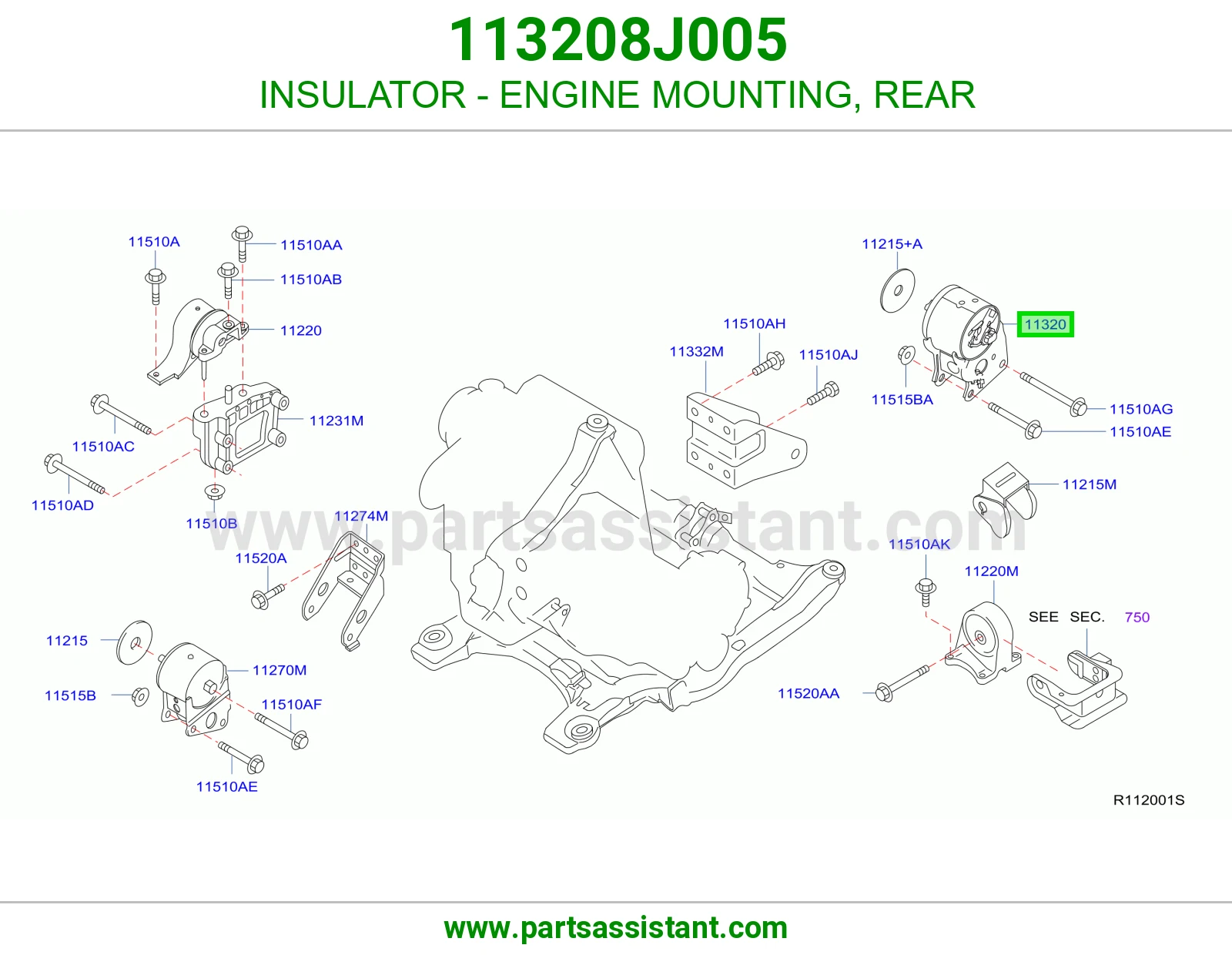 INSULATOR - ENGINE MOUNTING, REAR