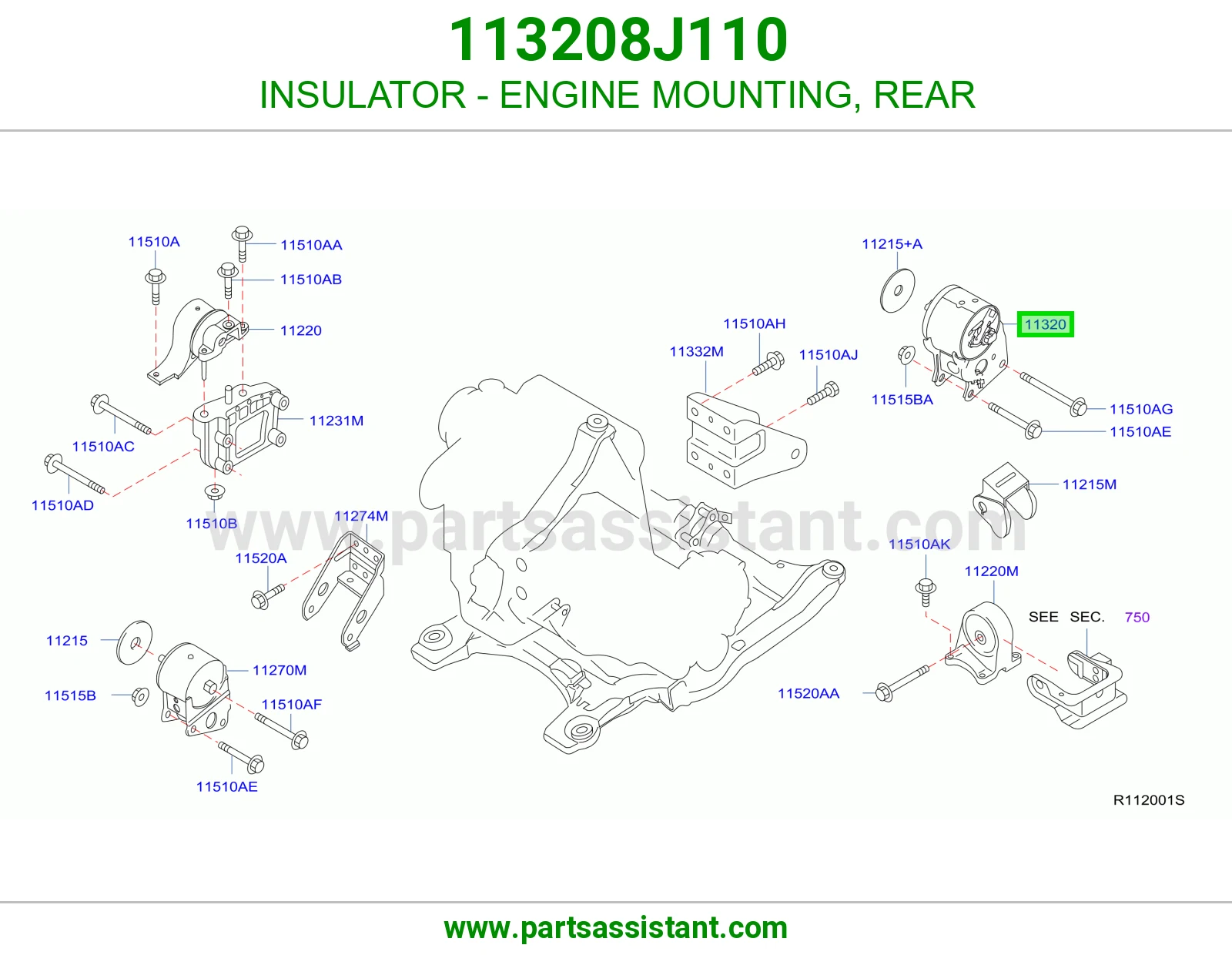 INSULATOR - ENGINE MOUNTING, REAR