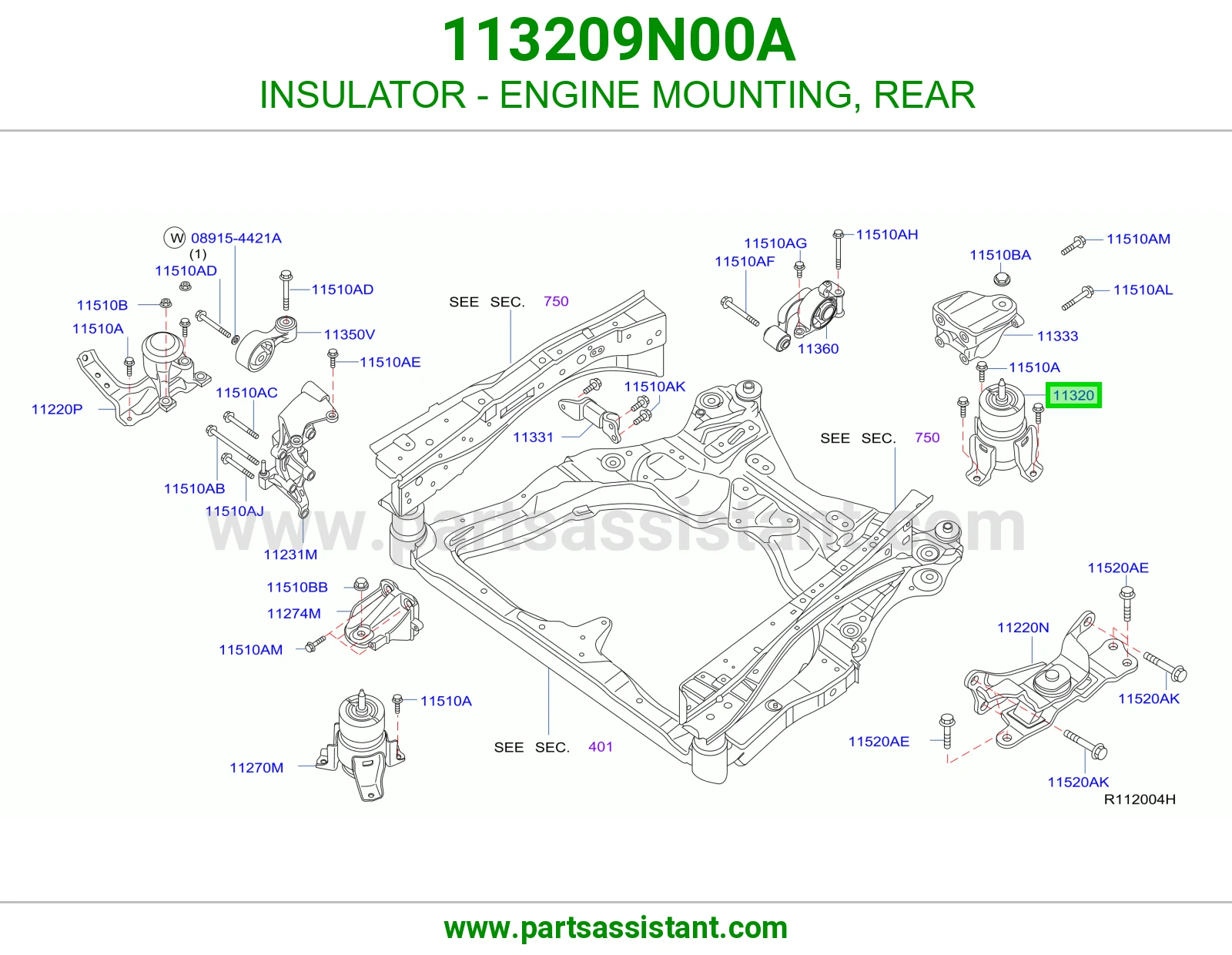 INSULATOR - ENGINE MOUNTING, REAR