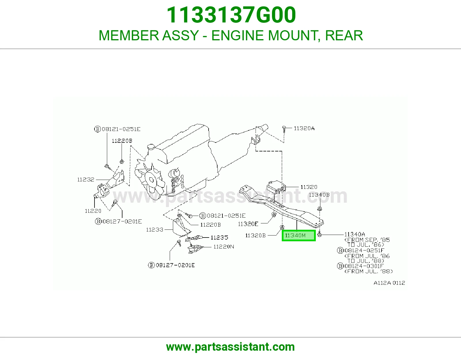 MEMBER ASSY - ENGINE MOUNT, REAR