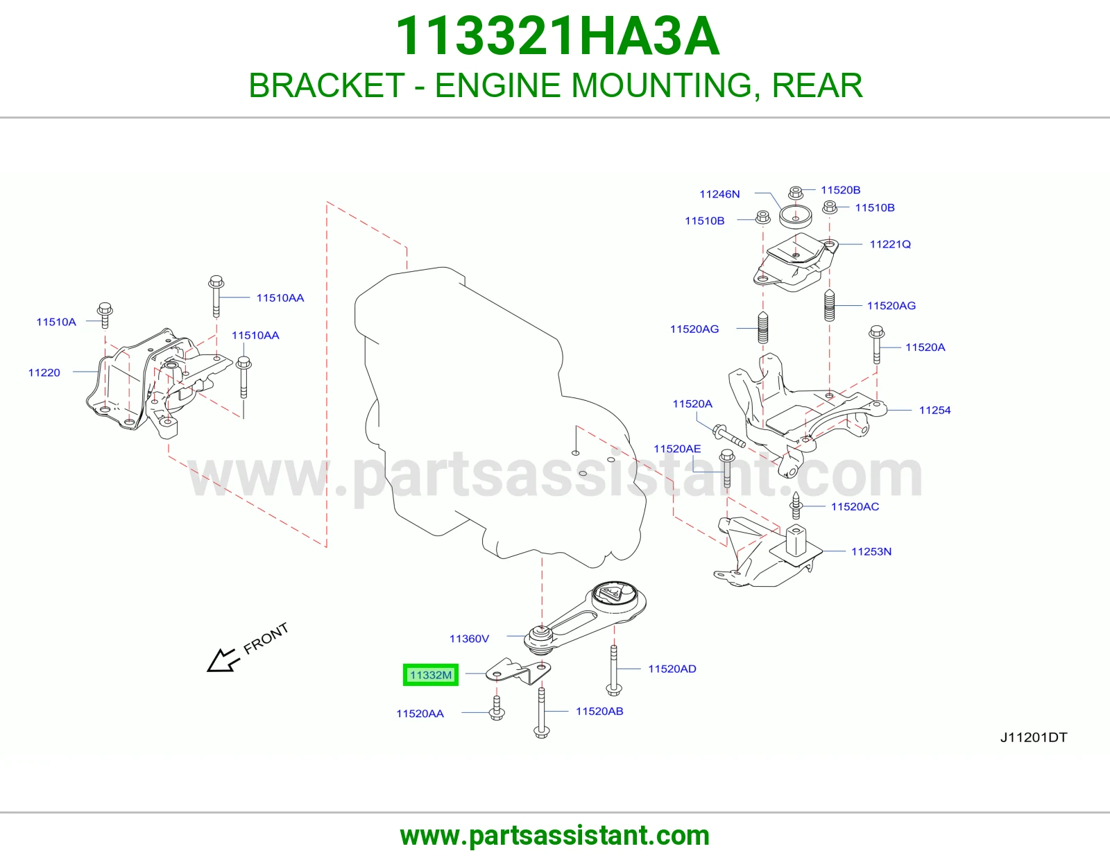 BRACKET - ENGINE MOUNTING, REAR
